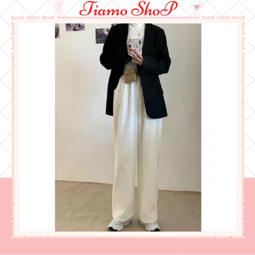 Quần Ống Rộng Nữ Ulzzang Chất Vải Nhung Tăm Xuất Hàn, Cạp Cao Khóa Trước,Quần  Nhung Xuông
