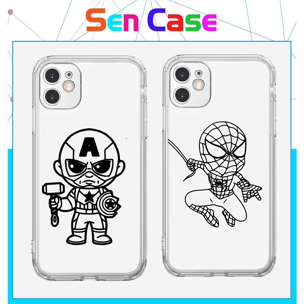Ốp Lưng Iphone Silicon Chống Sốc Siêu Anh Hùng Chibi - SN1,Iph6/6plus/6s/6splus/7/7plus/8/8plus/x/xs/11/12/pro/13/promax