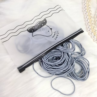 Túi 100 Sợi Dây Cột Tóc Trơn Loại To Mỏng