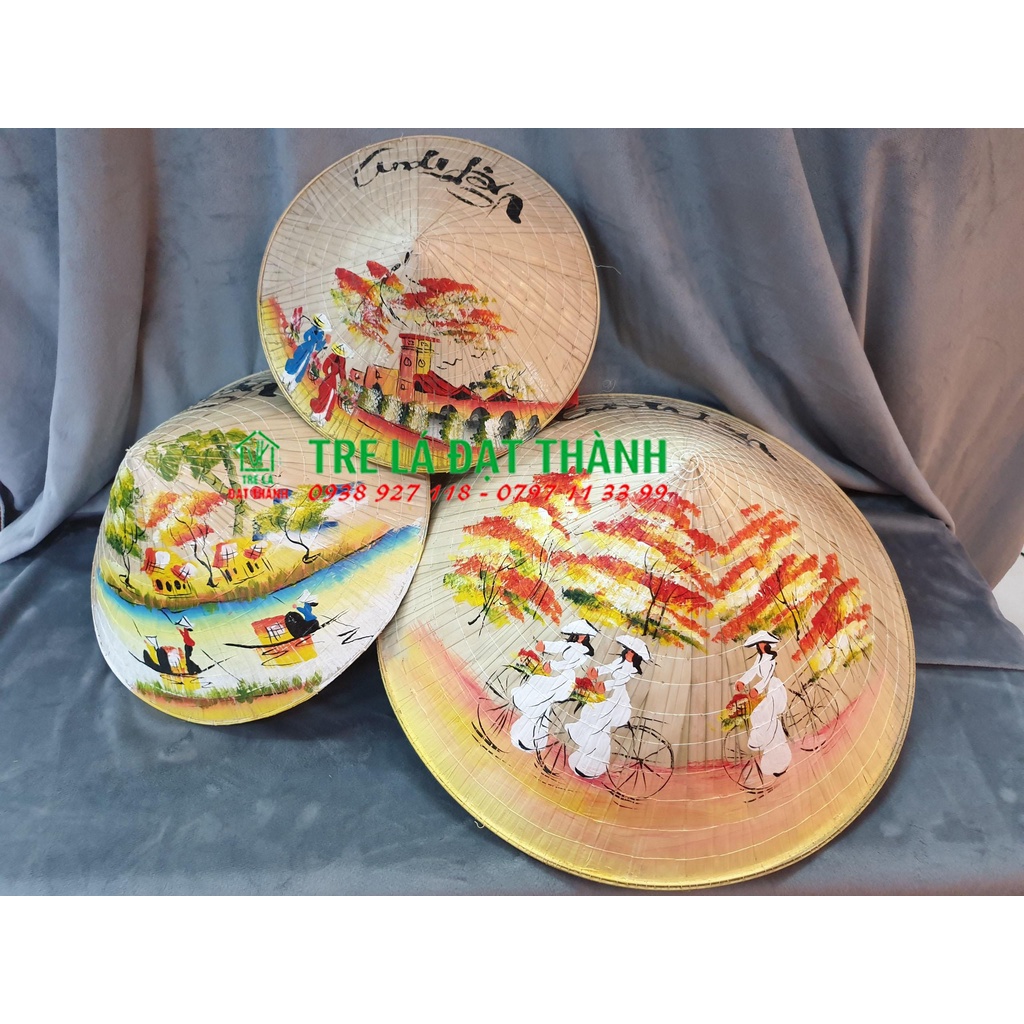 Nón lá vẽ cho bé size nhỏ dễ thương, nón trang trí