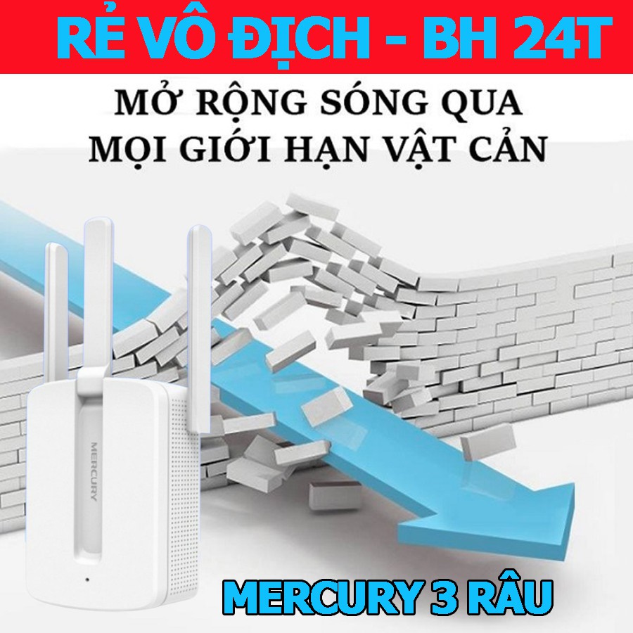 [GIÁ HỦY DIỆT - BH 24 THÁNG] Bộ kích sóng Mercury 3 anten xuyên tường, bộ tiếp sóng