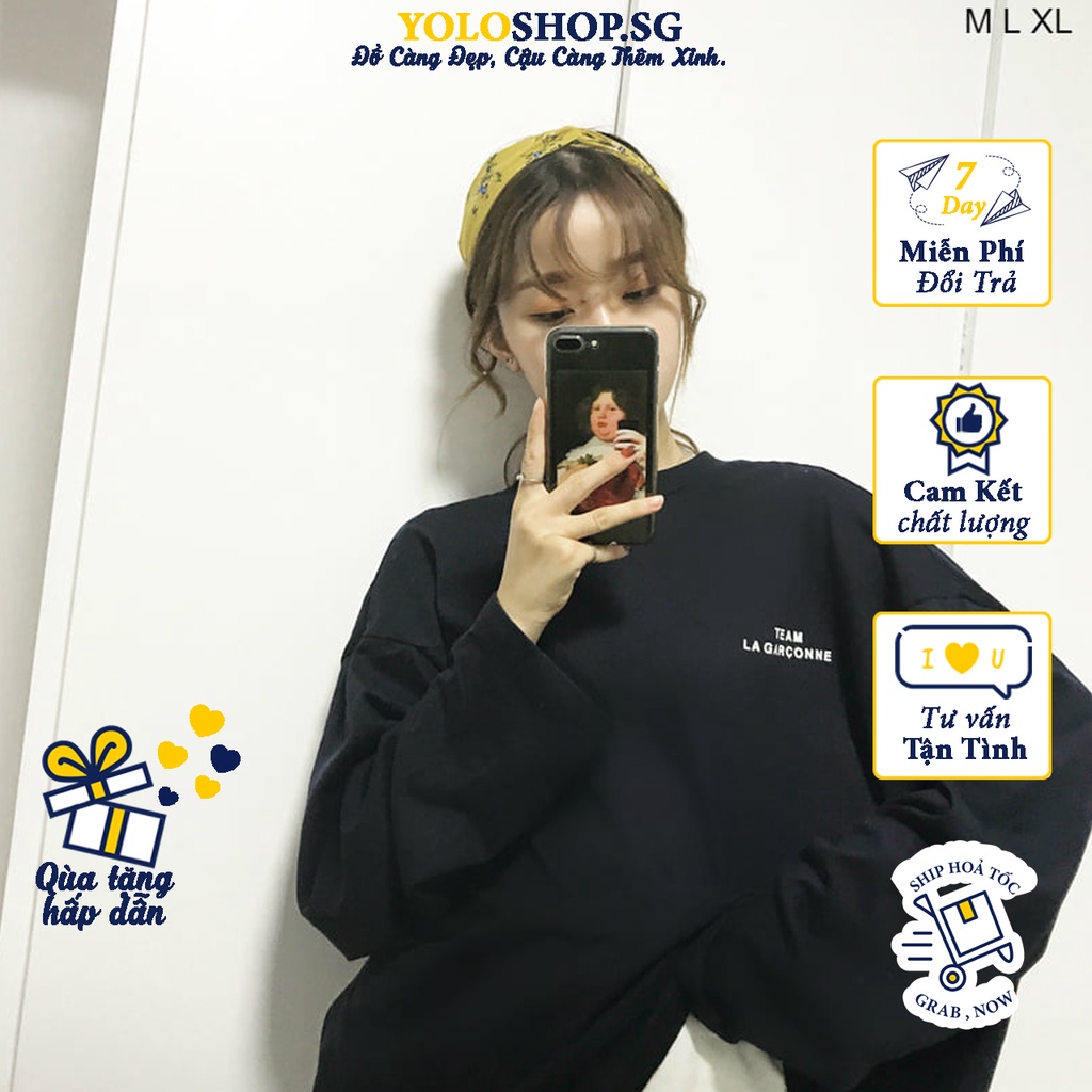 Áo thun dài tay  TEAM  phông Unisex nam nữ tee oversize form rộng pull Ulzzang Streetwear Hàn Quốc vải mềm