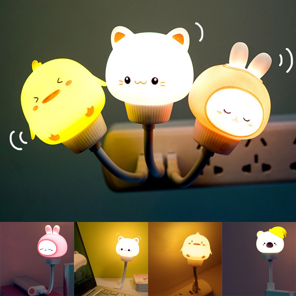 Đèn Ngủ Hình Động Vật Dễ Thương Sạc Cổng Usb Tiện Dụng