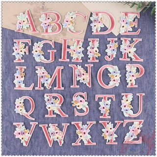 ❣️ Iron-on Patch：Colorful Flowers Letters ❣️1Pc Alphabets Diy Sew on Iron on Badges Patches