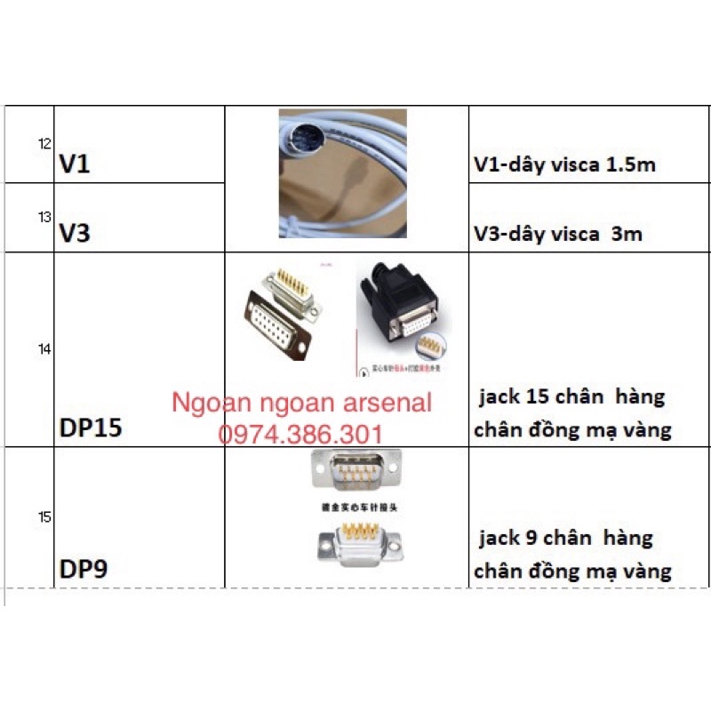 Đầu jack rắc Hàn com 15 chân 2 hàng- Db 15 chân hàng cao cấp mạ vàng