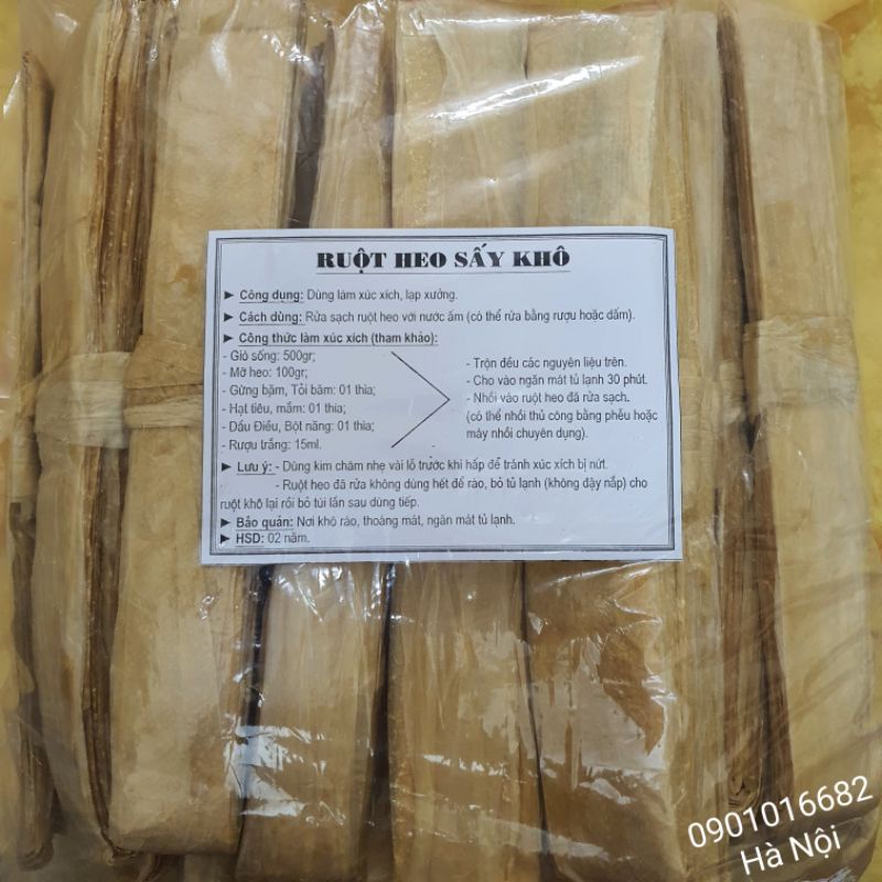 Ruột heo sấy khô 1 cuộn, làm vỏ xúc xích, lạp xưởng...
