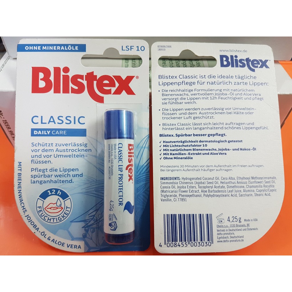 Son dưỡng môi Blistex Classic hàng Đức