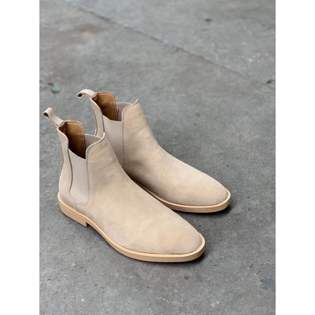 Giày Chelsea boots cao cổ thời trang nam chất liệu da lộn đế độn 3.5cm màu tan | BigBuy360 - bigbuy360.vn