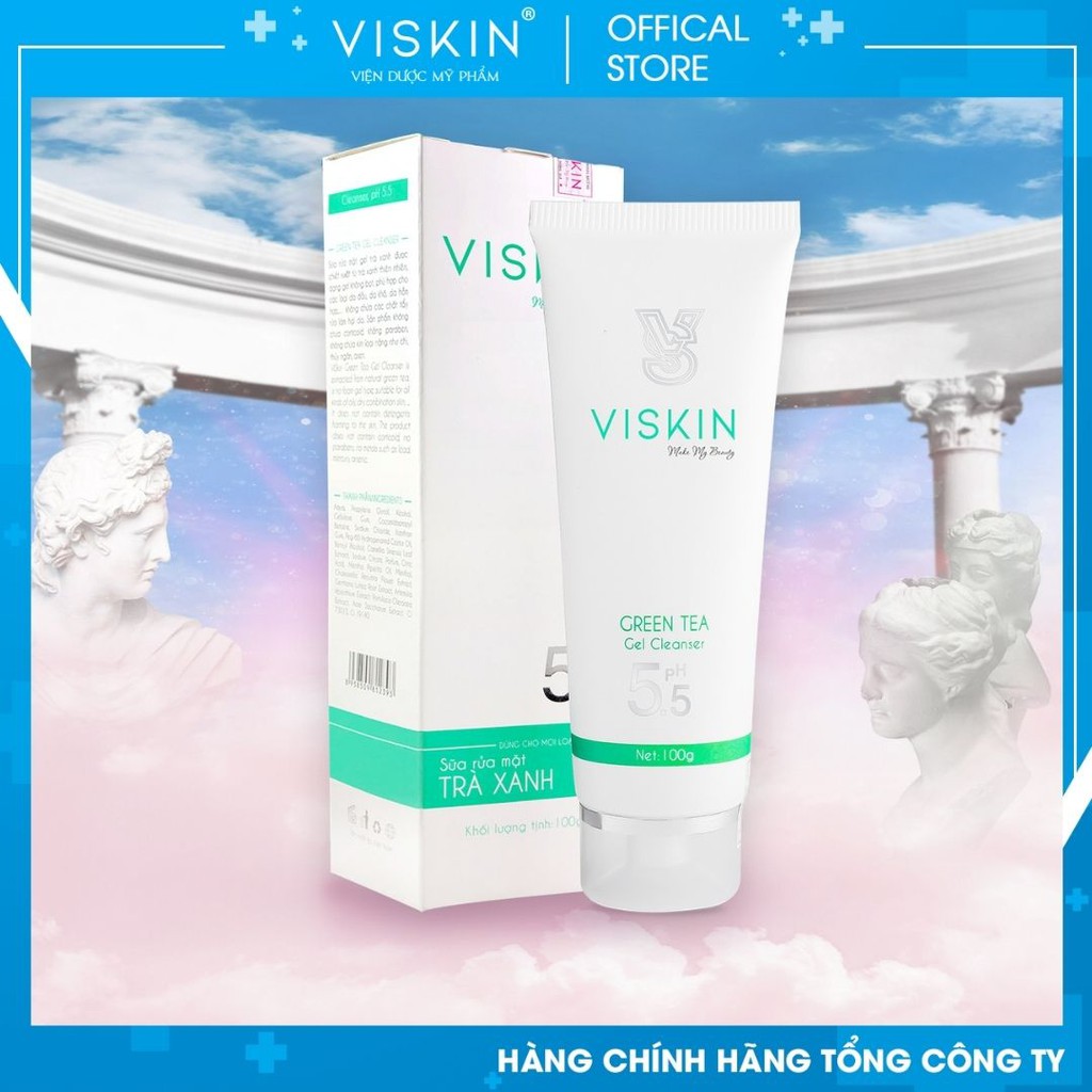 [CHÍNH HÃNG] SỮA RỬA MẶT TRÀ XANH VISKIN - VISKIN GREEN TEA GEL CLEANSER