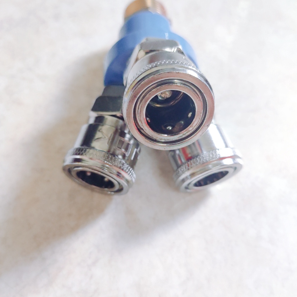 Đầu chia hơi khí nén, 3 đầu cắm, ren 21mm