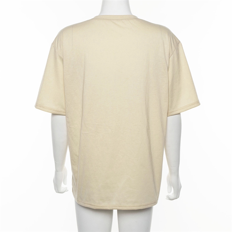 LUCK Fashion Sun Printing Short Sleeve Loose Casual Female T-shirt
