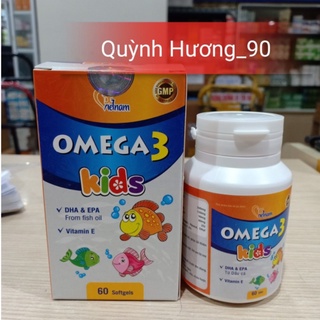 Viên uống OMEGA 3 KIDS lọ 60 viên giúp bổ sung DHA cho bé phát triển thị lực và não bộ