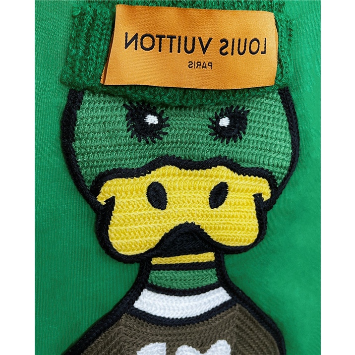 Áo Thun cotton Ngắn Tay Thêu Hình Vịt Hoạt Hình Thời Trang Mùa Xuân Dành Cho Nam