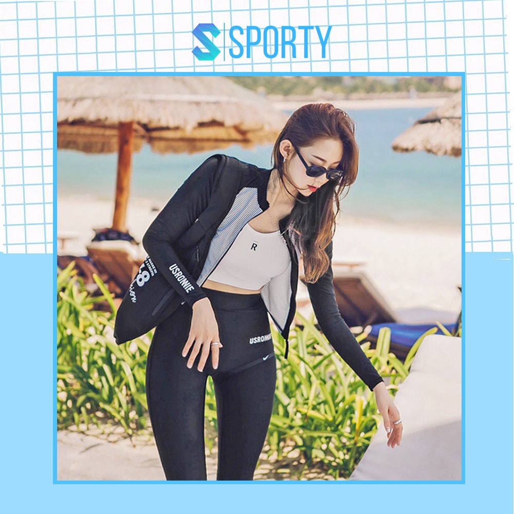 Bộ đồ lặn dài tay nữ, đồ bơi liền trong bộ sưu tập đồ đi biển 2021 SPORTY sw2364