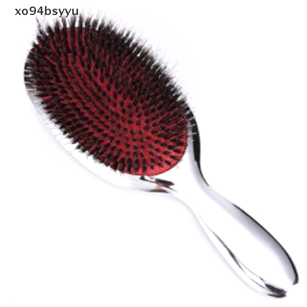 [Hàng mới về] Lược chải tóc hình oval màu vàng và bạc sang trọng chống tĩnh điện có thể mát xa