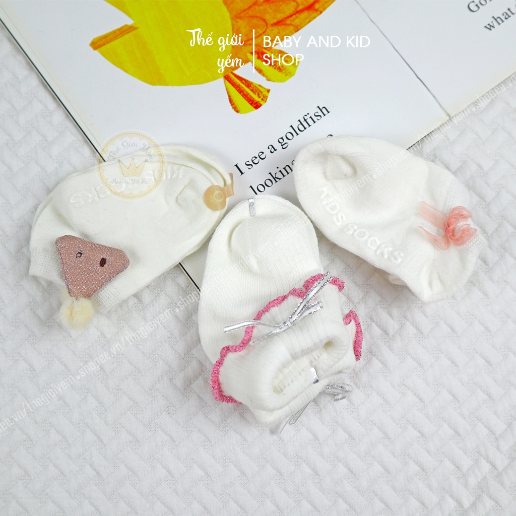 Vớ ngắn cho bé gái tất cho bé siêu xinh chống trượt dễ thương cho trẻ em tập đi từ 0 đến 3 tuổi TBG001 THẾ GIỚI YẾM