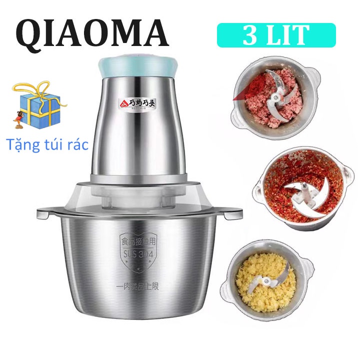 Máy Xay Thịt Đa Năng-Máy Xay Thực Phẩm-Tỏi Ớt-Rau Củ-Cam Kết Bảo Hành Chính Hãng QIAOMA-BH 12 Tháng