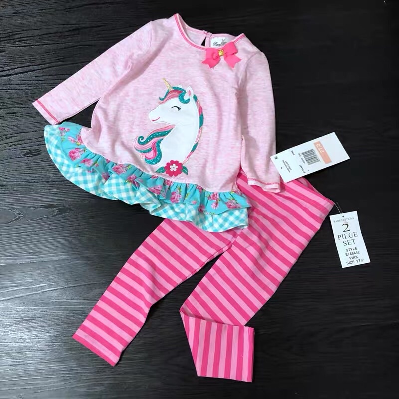 Bộ quần áo bé gái RE 2-7 tuổi  Sét đồ bé gái cotton mềm xuất dư 0222