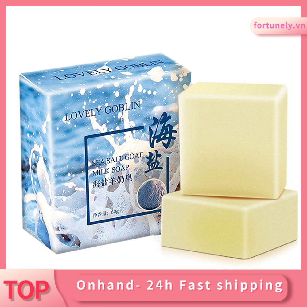 Xà phòng Lovely Goblin với muối biển và sữa dê giúp hỗ trợ cải thiện mụn và dưỡng ẩm da 60g