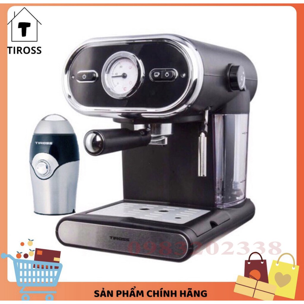 [Tiross123] Máy Pha Cà Phê Tiross TS6211,15 bar Tặng Máy Xay Cà Phê TS530, sản phẩm chính hãng, bảo hành 12 tháng