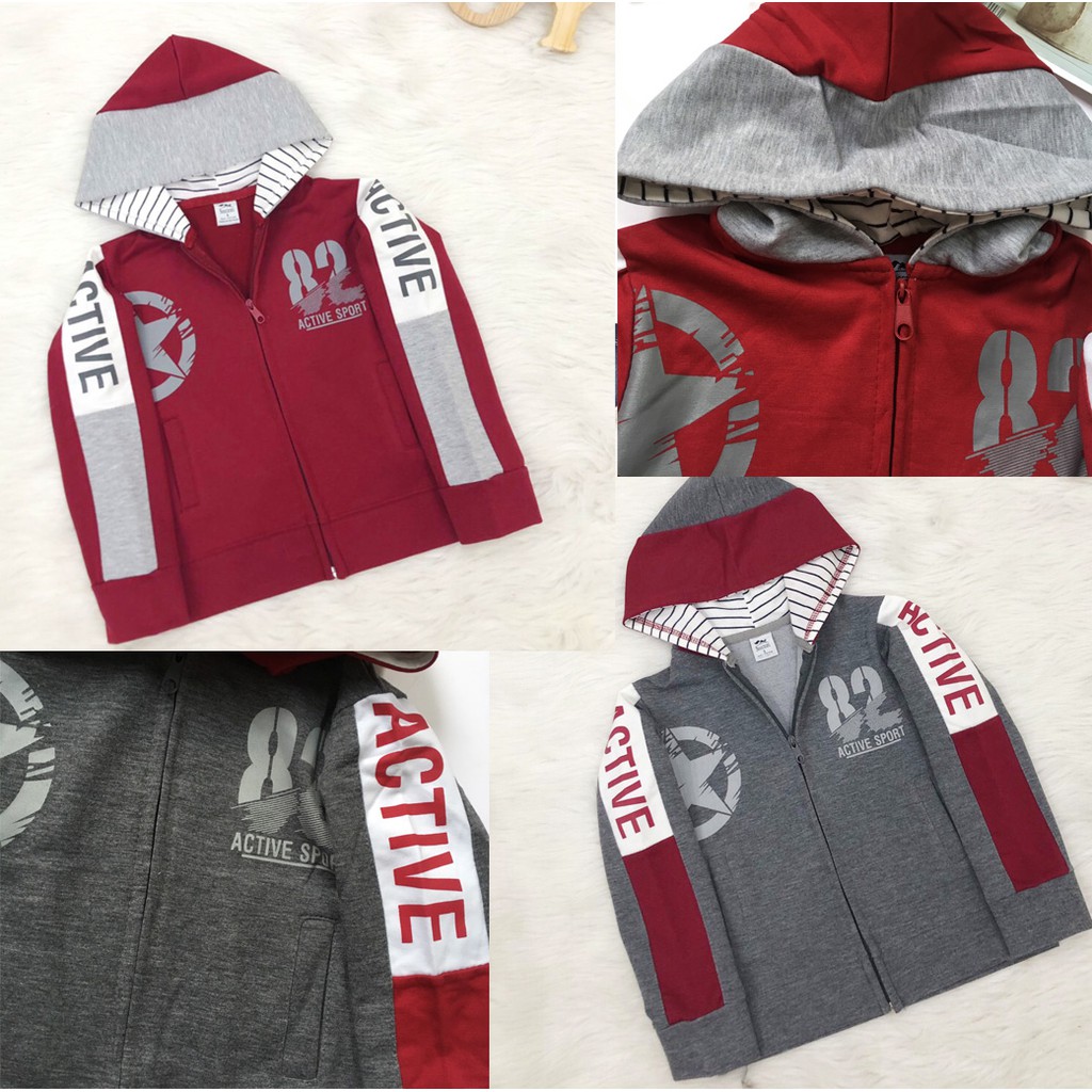 ÁO KHOÁC BÉ TRAI THUN DA CÁ IN 82 BÉ TỪ 10KG ĐẾN 44kg