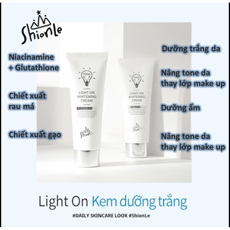 Kem Dưỡng Trắng Nâng Tone Shionle Light On Whitening Tone Up Cream 100ml
