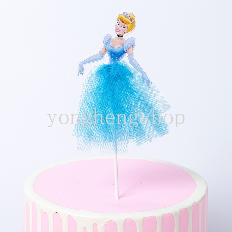 Topper Cắm Trang Trí Bánh Kem Hình Công Chúa Elsa Hoạt Hình