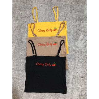 Áo 2 dây thêu cherry - áo croptop