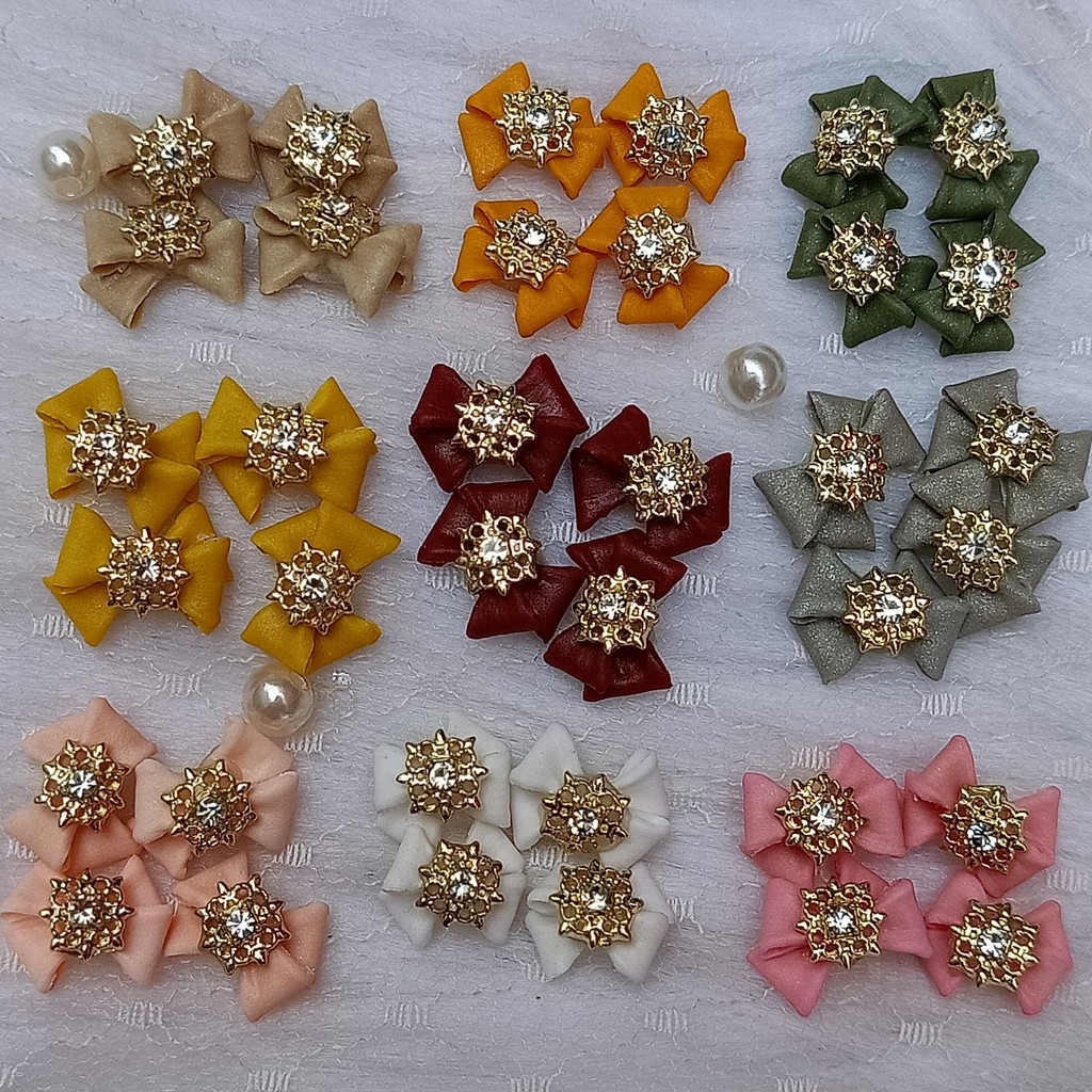 Nơ bột 5D nhụy charm trang trí móng N05