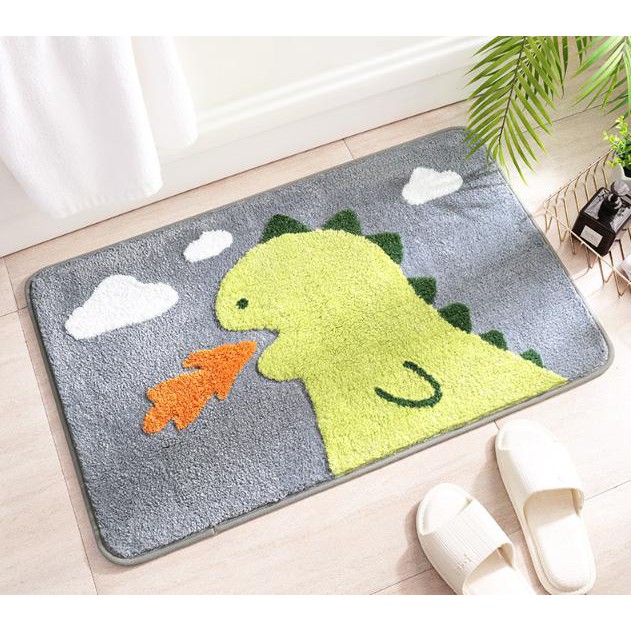 Thảm Chùi Chân Phòng Tắm Họa Tiết Thú Dễ Thương Siêu Thấm, Mềm Mịn 40*60