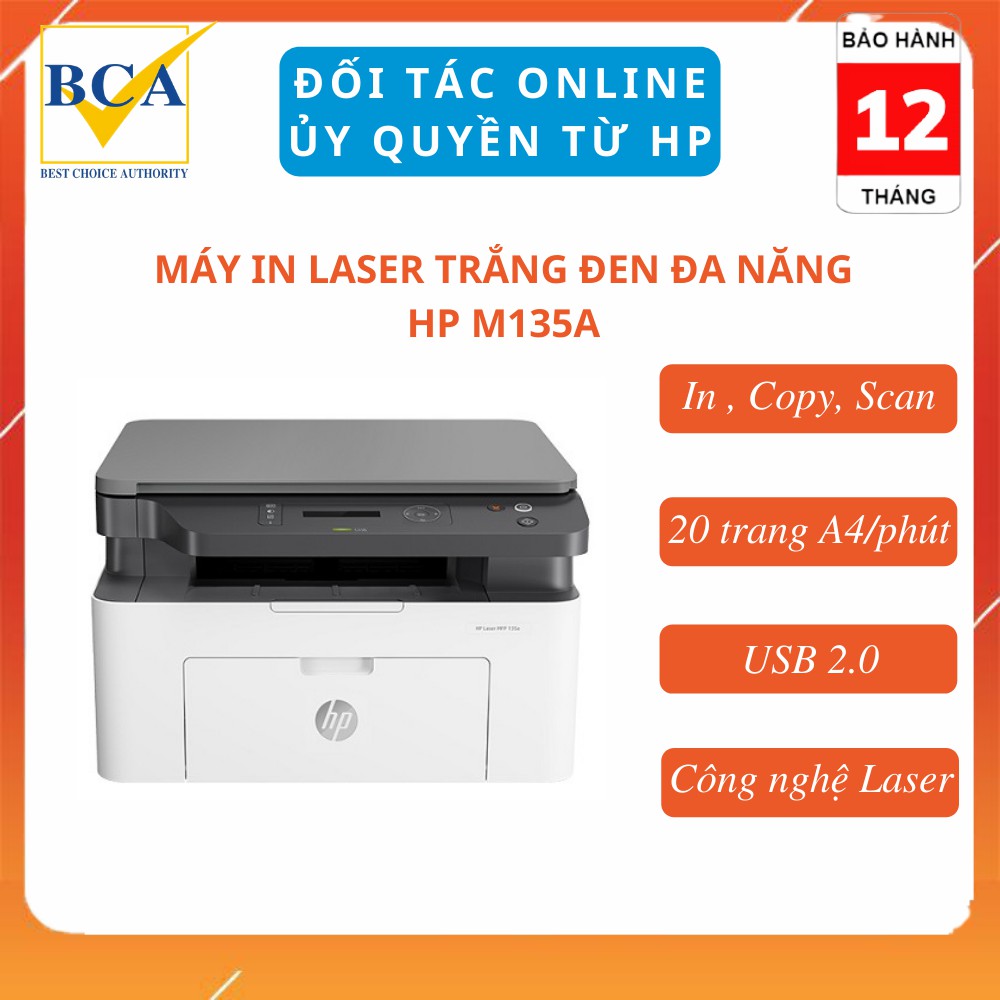 Máy in Laser trắng đen đa năng HP Laser MFP 135A (In, Copy, Scan) _ 4ZB82A