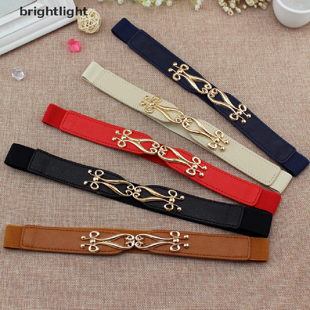 (brightlight) Fashion Elastic Waistband Elegant Cummerbund Women Dress Buckle Belt Strap Waist [HOT SALE]