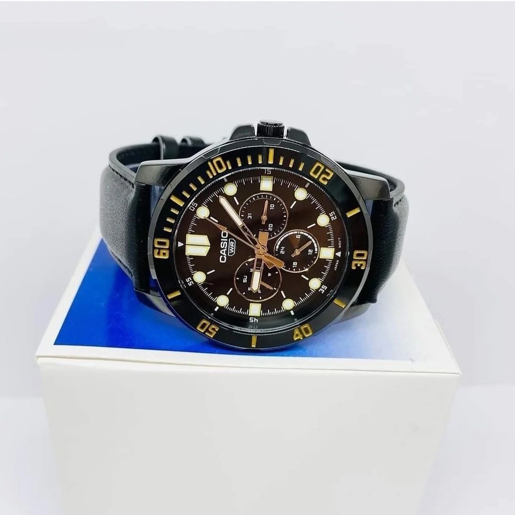 Đồng hồ nam dây da Casio Anh Khuê MTP-VD300BL-5EUDF