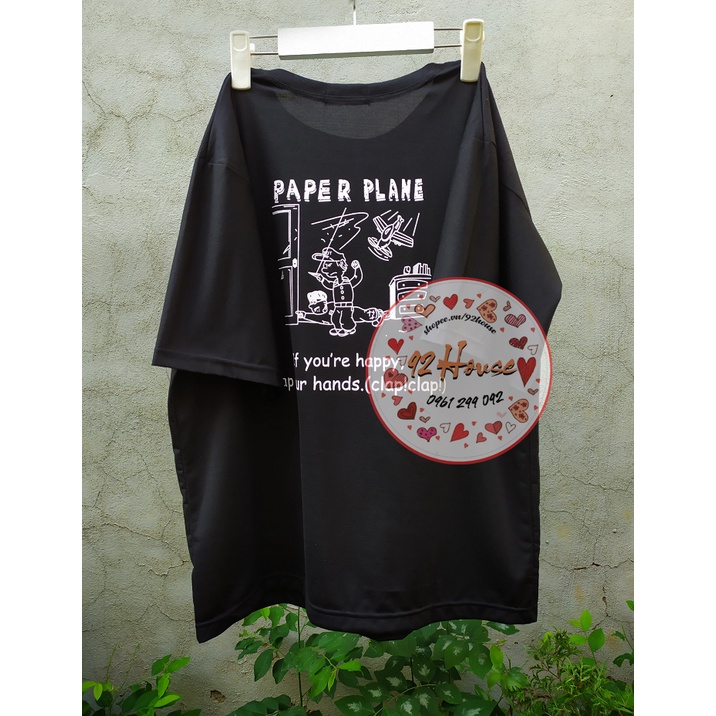 Áo thun unisex in hình cậu bé hạnh phúc form rộng tay lỡ freesize