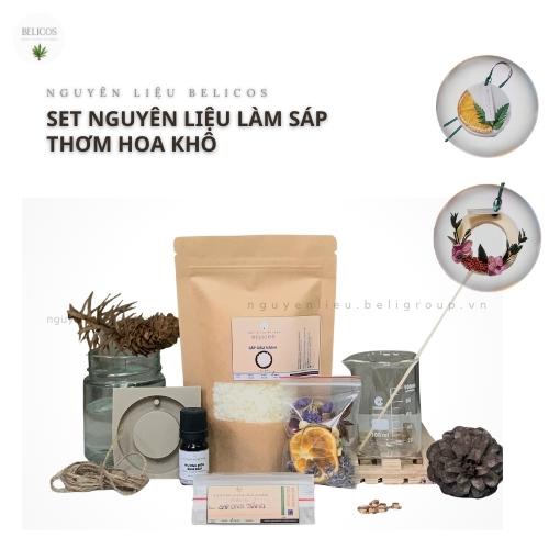 Set nguyên liệu làm sáp thơm hoa khô treo tủ (4-5 thỏi) - Mùi hương tự chọn