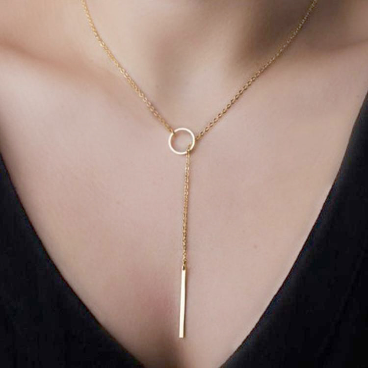 Vòng Cổ Choker Màu Vàng / Bạc Phong Cách Đơn Giản Hiện Đại Dành Cho Nữ