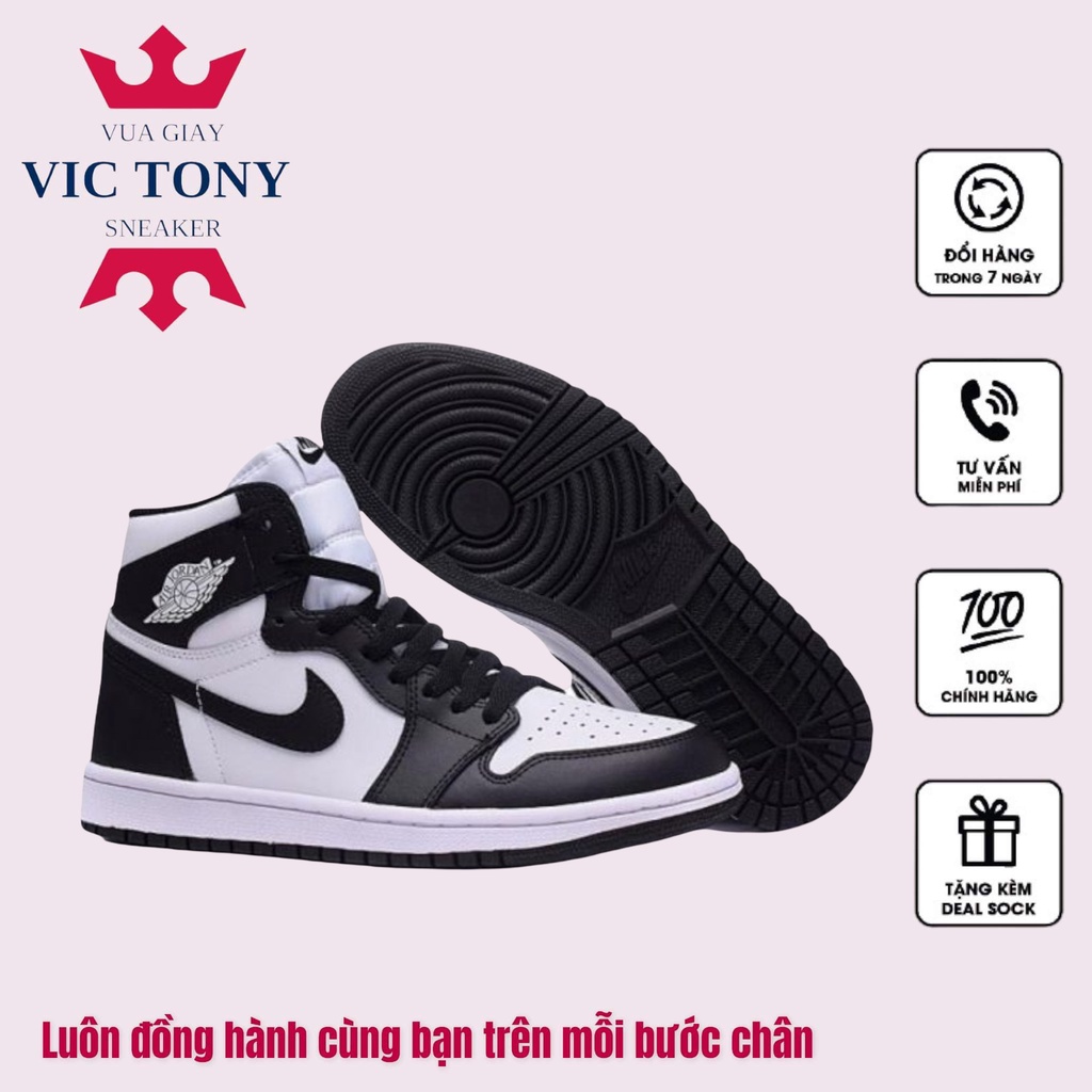 GIÀY JORDAN 1 PANDA CAO CỔ , Giày sneaker jodan 1 đen trắng high thể thao | BigBuy360 - bigbuy360.vn