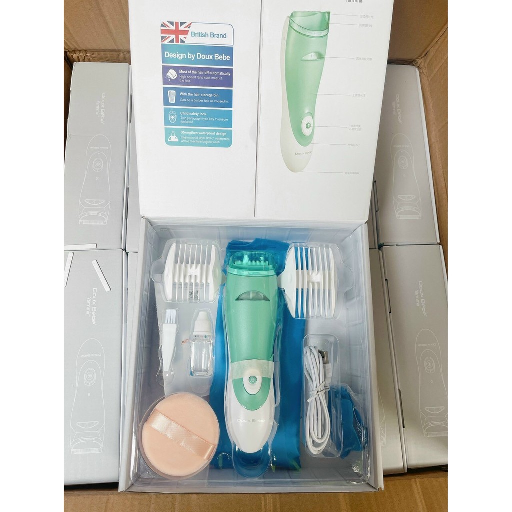 [Haobaby Shop] Tông đơ cắt tóc cho bé DOUX BÉBÉ, bản thường, có hút tóc, có chống nước, Trimmer, Misuta