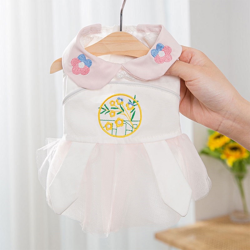 Áo cho thu cưng - Váy ren thêu hoa kiểu dáng cổ trang cho các boss thích sự nhẹ nhàng