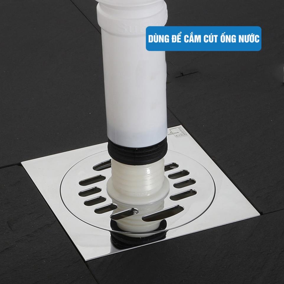 Nắp ga đế thoát sàn Inox có lỗ cắm cút chia thoát nước Minh House