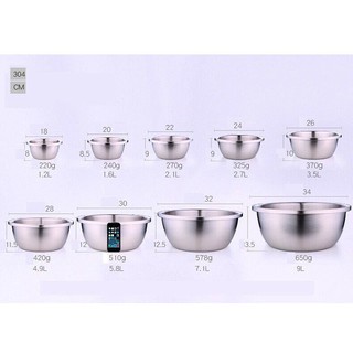Thau inox 304 size 26cm--30cm -34cm