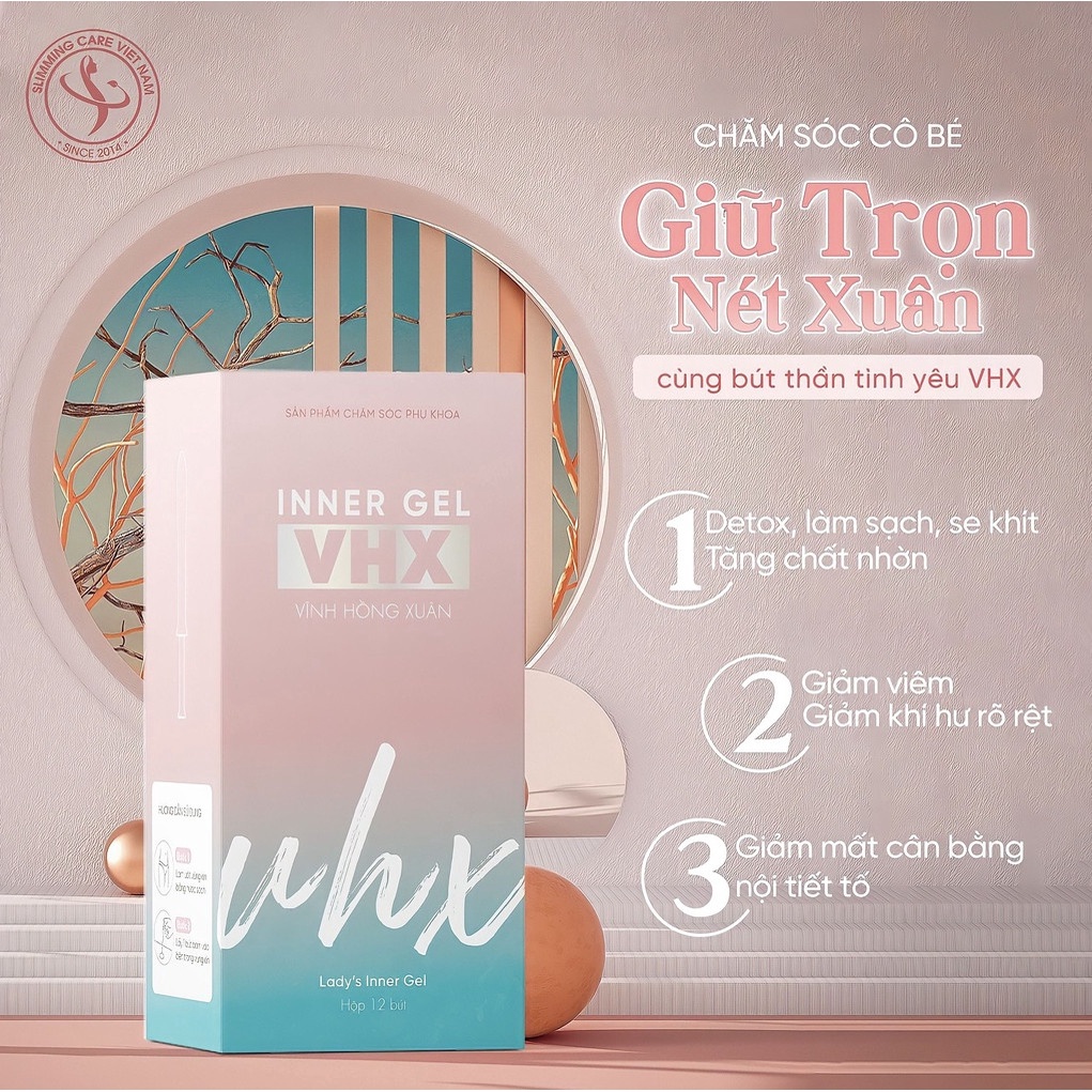 Inner gel slimming care x3 dung dịch vệ sinh Vĩnh Hồng Xuân se khít vùng kín hộp 12 bút