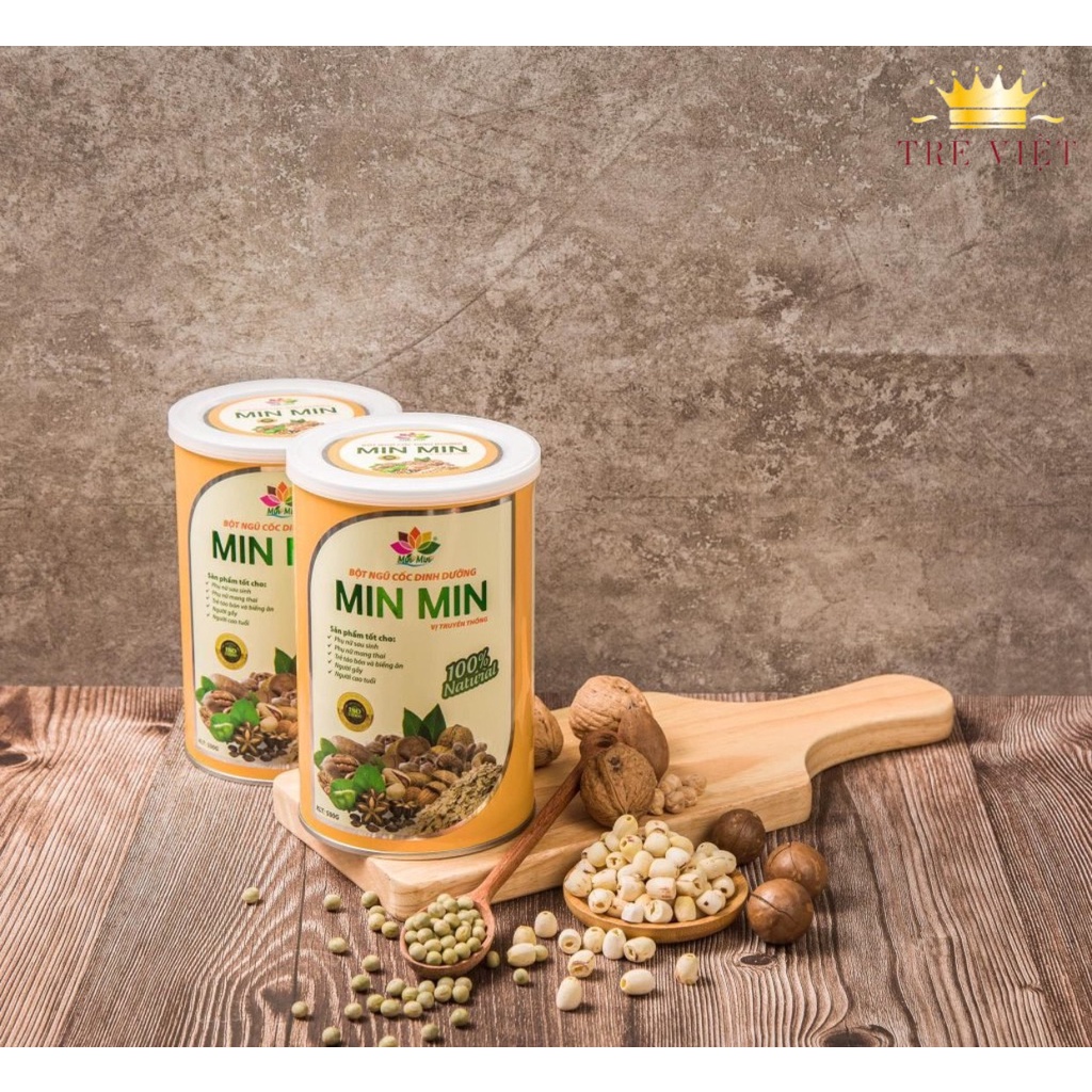 Ngũ cốc lợi sữa Min Min - mẫu mới (500g) giúp mẹ bầu nhiều sữa hơn, ngũ cốc hấp thụ được nhiều dinh dưỡng cho bé