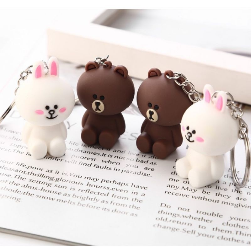 móc khóa gấu bown - thỏ trắng cony