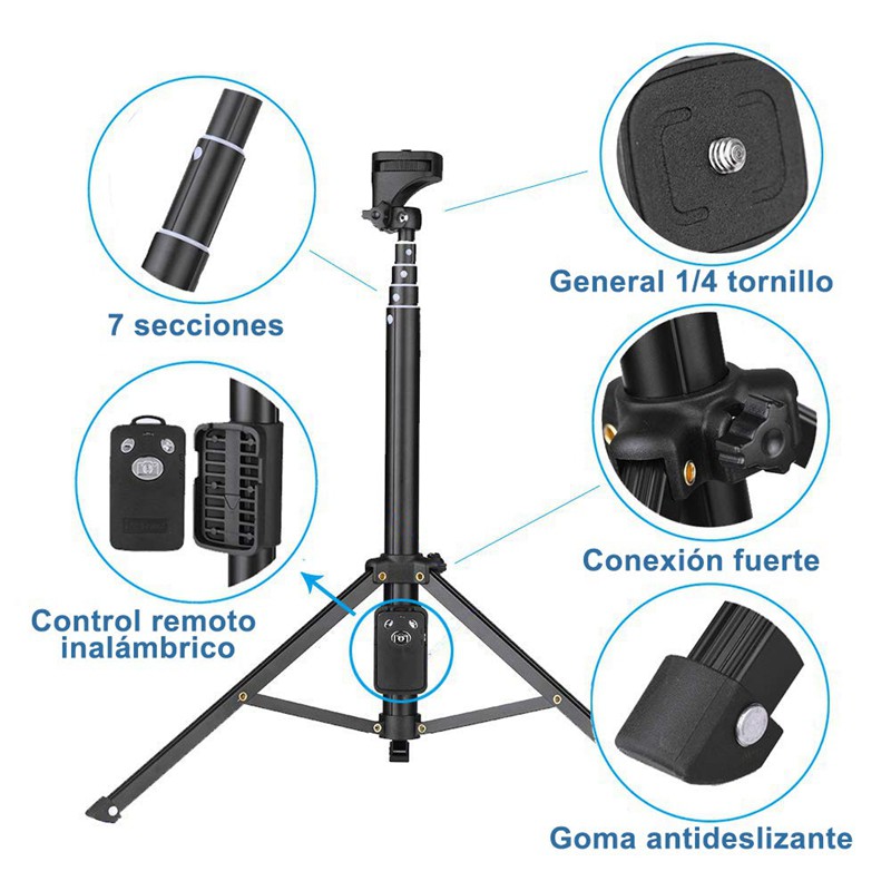 Selfie Stick Tripod, 54 Inch Extendable Camera Tripod for Cellphone and Gopro,For Compatible with IPhone Xs/Xr/Xs Max/X/8/8Plus/7/Galaxy Note 9/S9/Huawei/Google/Xiaomi