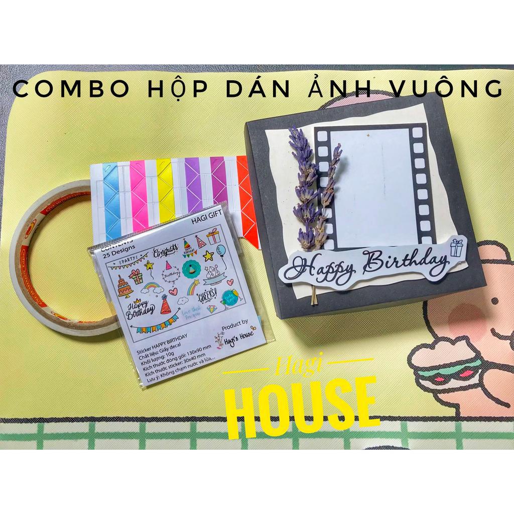 Combo Hộp dán ảnh hình vuông, hộp love box kèm in ảnh tặng người yêu