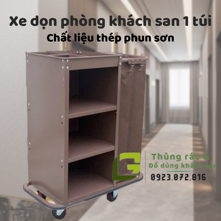 Xe dọn phòng khách sạn, xe dọn buồng phòng 1 túi