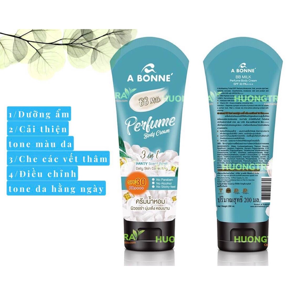 Kem Dưỡng Toàn Thân Hương Nước Hoa  AA ARBUTIN SPF30+PA+++A BONNE 200ML