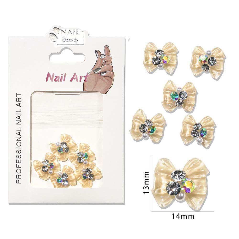 OCEANMAP Phụ Kiện Trang Trí Móng Nghệ Thuật Hình Nơ / Trái Tim 3D Thời Trang Dành Cho Nữ