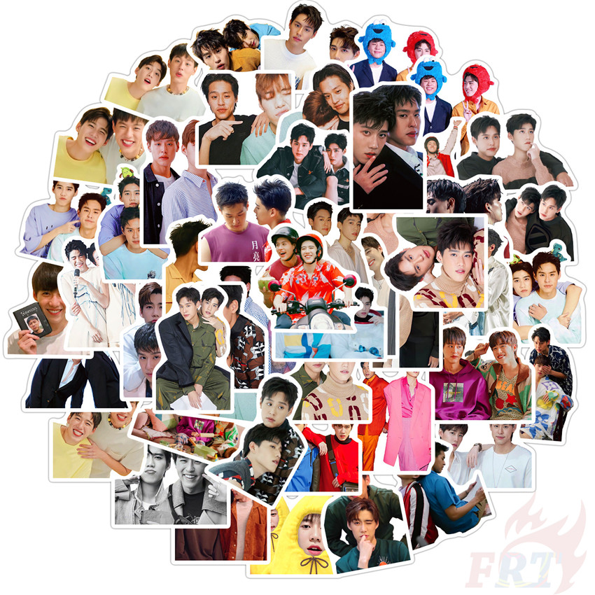 Set 01 50 Miếng Dán Họa Tiết Chữ Oh-Aew Teh Tan Bas Độc Đáo Chống Thấm Nước Diy